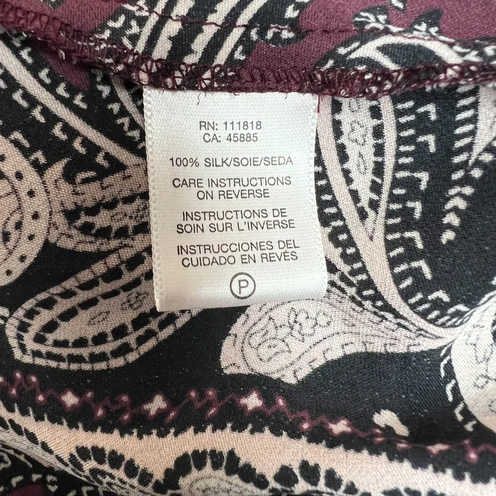 Michael Kors Blouse Top Womens‎ XL Paisley Off The Shoulder Silk Sheer Cropped
